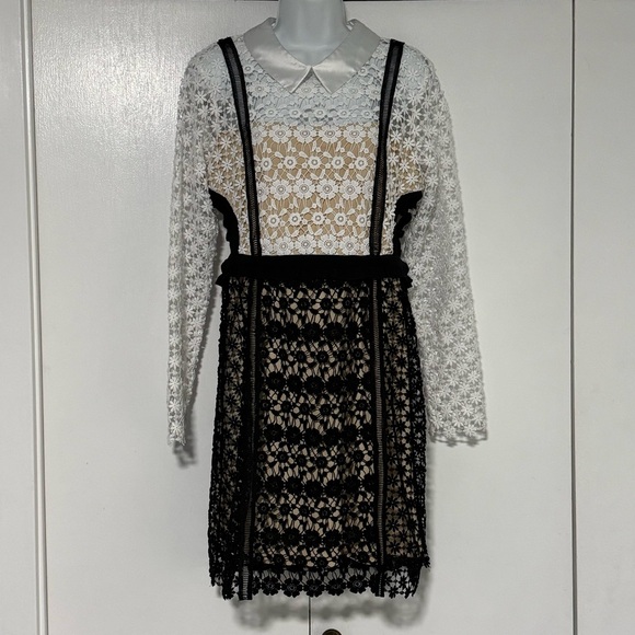 VENUS Womenβs Cut out Tweed dress 8 floral embroidered elegant midi long sleeve - Picture 16 of 16